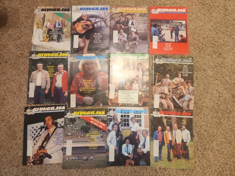 Vintage 1983 Bluegrass Unlimited Magazines, 12 issues